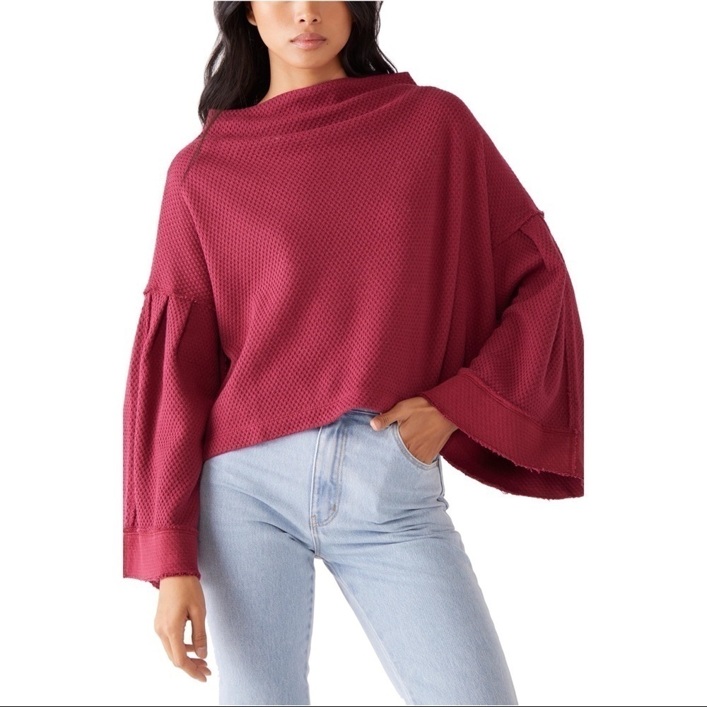 nwt // free people bunny bell sleeve thermal top